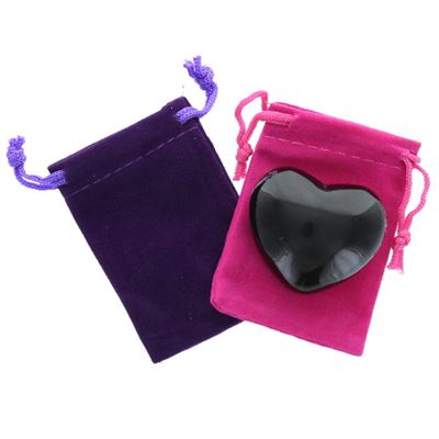 Obsidian Black Heart Large in Pouch